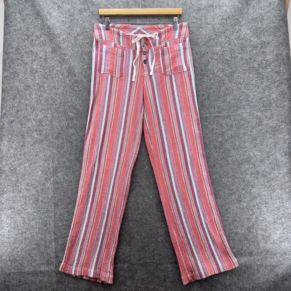 Sundance Womens Gigi Pants XS Pink Stripe Cotton Gauze Wide Leg Festival Beach - Picture 2 of 10